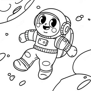 Cute Astronaut Floating In Zero Gravity Coloring Page 74153-59411