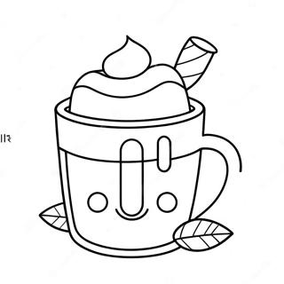 Cute Hot Chocolate Mug Coloring Page 7416-6120