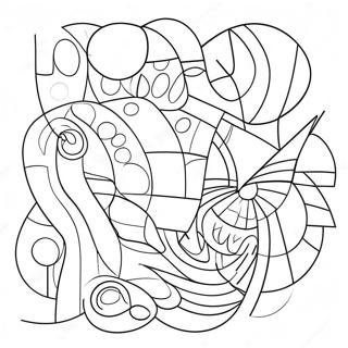 Abstract Cubism Shapes Coloring Page 74173-59421