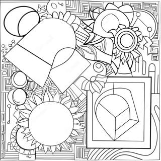 Abstract Cubism Shapes Coloring Page 74173-59422