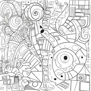 Abstract Cubism Shapes Coloring Page 74173-59423