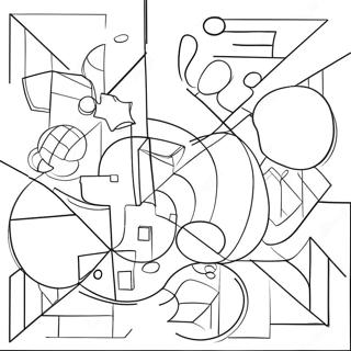 Abstract Cubism Shapes Coloring Page 74173-59424