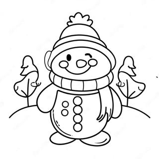 Adorable Snowman With Hot Chocolate Coloring Page 7417-6123