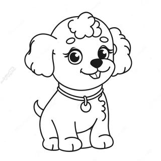 Cute Poodle Puppy Coloring Page 7427-6130