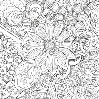 Detailed Floral Intricate Coloring Page 742-593