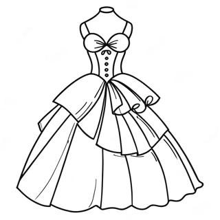 Elegant Ball Gown Coloring Page 7456-6150