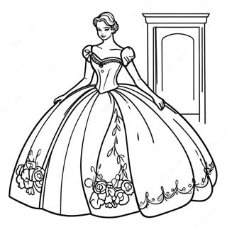 Elegant Ball Gown Coloring Page 7456-6151