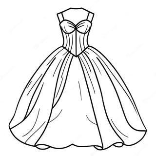 Elegant Ball Gown Coloring Page 7456-6152