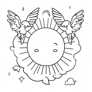 Angelic Beings In Heaven Coloring Page 7477-6170