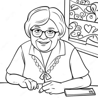 Best Grandma Coloring Page 7486-6174