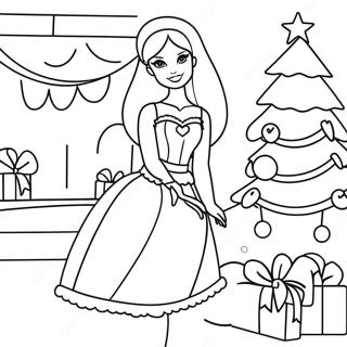 Barbie Christmas Coloring Page 7496-6177