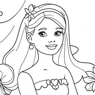 Barbie Christmas Coloring Page 7496-6178