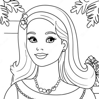 Barbie Christmas Coloring Page 7496-6180