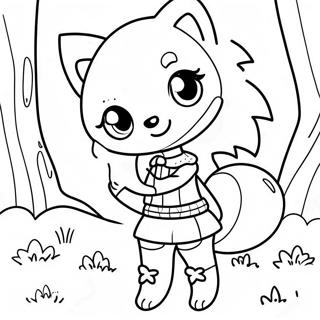 Cute Wolf Anime Girl In A Forest Coloring Page 752-609