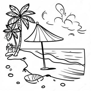 Tropical Beach Luau Coloring Page 7537-6225