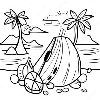 Tropical Beach Luau Coloring Page 7537-6226