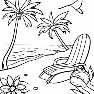 Tropical Beach Luau Coloring Page 7537-6228