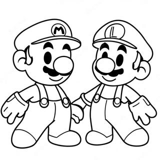 Colorful Mario And Luigi Adventure Coloring Page 7557-6235