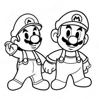 Colorful Mario And Luigi Adventure Coloring Page 7557-6236