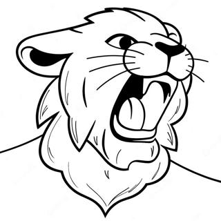 Detroit Lions Mascot Roaring Coloring Page 7587-6253