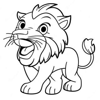 Detroit Lions Mascot Roaring Coloring Page 7587-6254