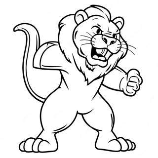 Detroit Lions Mascot Roaring Coloring Page 7587-6255