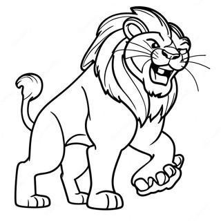 Detroit Lions Mascot Roaring Coloring Page 7587-6256