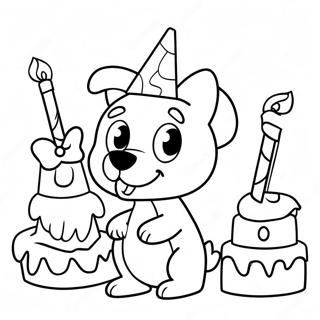 Bluey Birthday Celebration Coloring Page 7606-6267