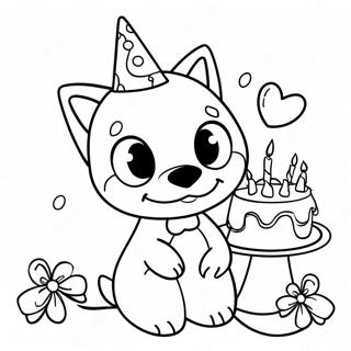 Bluey Birthday Celebration Coloring Page 7606-6268