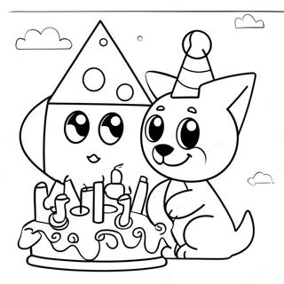 Bluey And Bingo Birthday Party Coloring Page 7607-6271