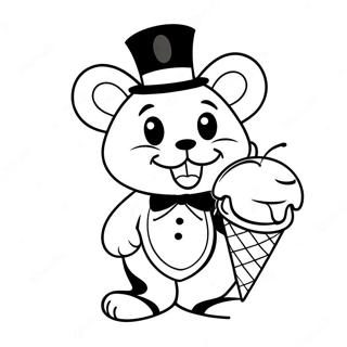 Cute Tuxedo Sam With Ice Cream Coloring Page 7627-6286