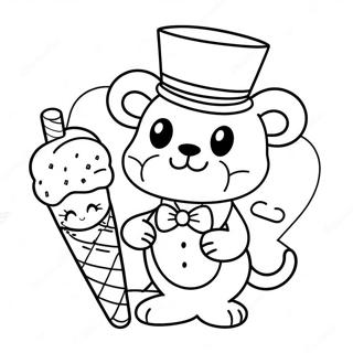 Cute Tuxedo Sam With Ice Cream Coloring Page 7627-6287