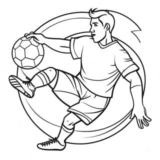 Exciting Football Player Kicking A Ball Coloring Page 762-597