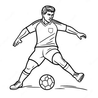 Exciting Football Player Kicking A Ball Coloring Page 762-598