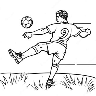 Exciting Football Player Kicking A Ball Coloring Page 762-599