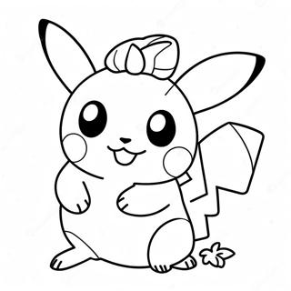 Cute Pikachu In A Pumpkin Costume Coloring Page 7637-6308