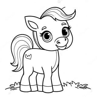 Cute Baby Horse Coloring Page 7656-6303