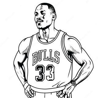 Michael Jordan In A Classic Bulls Jersey Coloring Page 7687-6336