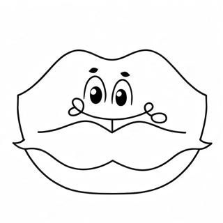 Cute Cartoon Lips Coloring Page 7727-6362