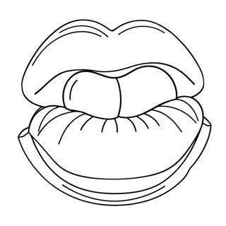 Cute Cartoon Lips Coloring Page 7727-6363