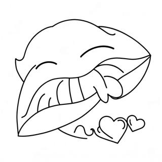 Cute Cartoon Lips Coloring Page 7727-6364