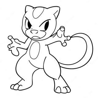 Mewtwo In Battle Pose Coloring Page 772-617