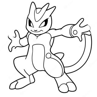 Mewtwo In Battle Pose Coloring Page 772-618