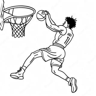 Ja Morant Dunking Basketball Coloring Page 7757-6397