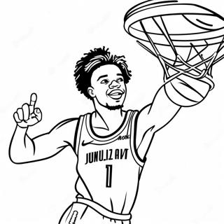 Ja Morant Dunking Basketball Coloring Page 7757-6400