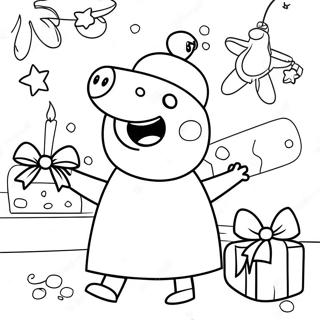 Peppa Pig Christmas Celebration Coloring Page 7776-6393