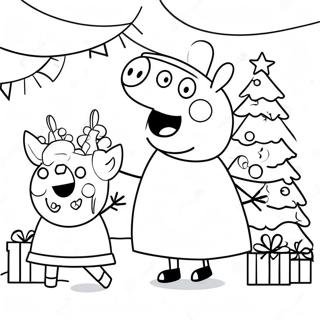 Peppa Pig Christmas Celebration Coloring Page 7776-6394