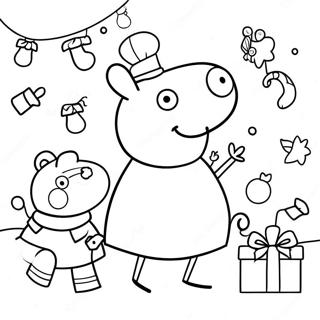 Peppa Pig Christmas Celebration Coloring Page 7776-6395