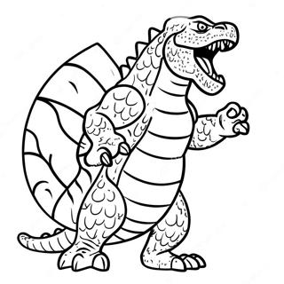 Godzilla Roaring Fiercely Coloring Page 7797-6417