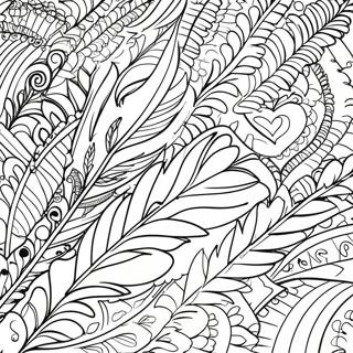 Colorful Feather Patterns Coloring Page 7807-6425